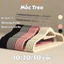 Móc Treo Quần Áo Nhung Chống Trượt Xoay 360 Độ Phơi Quần Áo Không Biến Dạng Không Nhăn Vai Kháng Khuẩn Bền Bỉ Cao Cấp