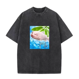 Ngộ nghĩnh John Fih Gọi Brainrot Meme Áo nam Nữ 100% Cotton Rửa Vintage Áo Sơ Mi Tay Ngắn Áo