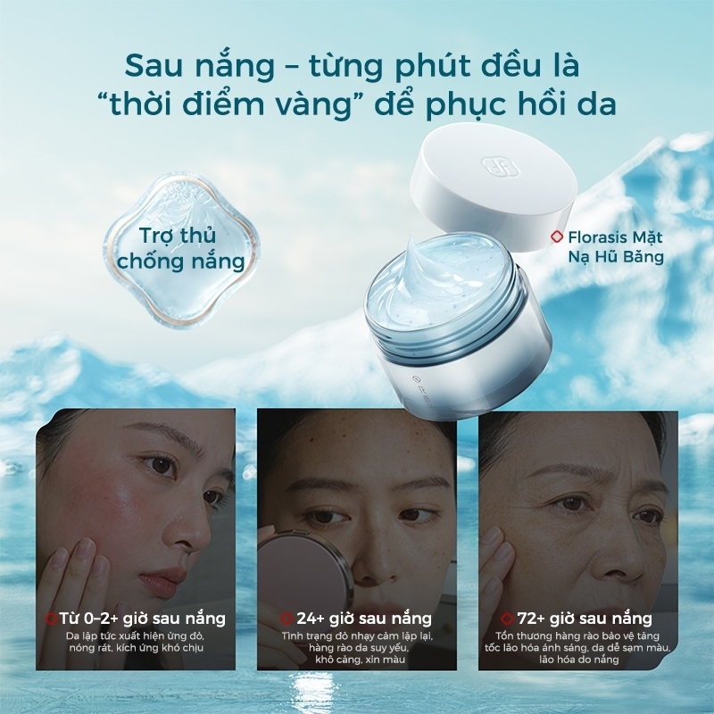 【Trần Kiều 96 livestream】Florasis ( Hoa Tây Tử) Mặt Nạ Băng Liên Ngọc Dung (100g+50g) — — Cứu hộ sau nắng, sửa chữa, dưỡng ẩm, làm dịu, săn chắc ,Cứu nguy làn da cháy nắng ngoài trời, phục hồi da sau nắng hè.