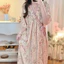 Mới – Đầm ngủ nữ cotton 100% – Áo ngủ dài tay in họa tiết phong cách Trung Quốc, phong cảnh Monet, hoa nhí – Mặc nhà thoáng mát – Có thể mặc khi ra ngoài – Thiết kế cardigan cài khuy