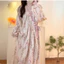 Mới – Đầm ngủ nữ cotton 100% – Áo ngủ dài tay in họa tiết phong cách Trung Quốc, phong cảnh Monet, hoa nhí – Mặc nhà thoáng mát – Có thể mặc khi ra ngoài – Thiết kế cardigan cài khuy