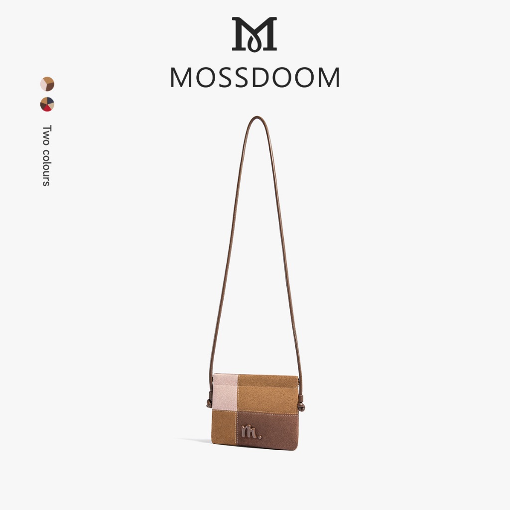 The Puzzle Collection】MOSSDOOM Avela Bag Túi Nữ Da Lộn Túi Đeo Ngang Phong Cách Hàn Quốc Phong Cách Vuông Chặn Màu Túi Điện Thoại Nhỏ Gọn