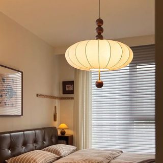 AIMI Đèn Chùm Đèn Treo Trần Retro Phong Cách Trung Hoa Phòng Ăn Mặt Dây Chuyền Đèn Vải Chụp Đèn Thích Hợp Cho Nhà Bếp Phòng Khách Phòng Ngủ