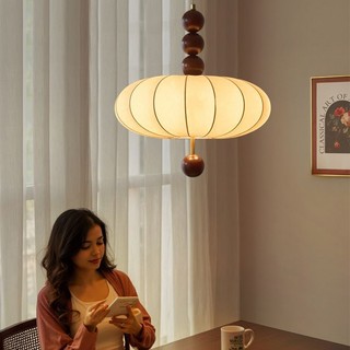 AIMI Đèn Chùm Đèn Treo Trần Retro Phong Cách Trung Hoa Phòng Ăn Mặt Dây Chuyền Đèn Vải Chụp Đèn Thích Hợp Cho Nhà Bếp Phòng Khách Phòng Ngủ