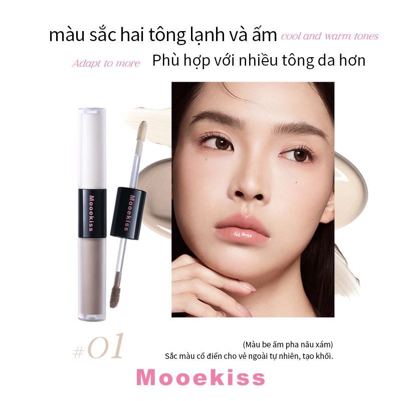 Kem che khuyết điểm & đường viền làm sáng hai đầu, Bảo hiểm toàn diện không tì vết cho quầng thâm dưới mắt, vết mụn & đốm