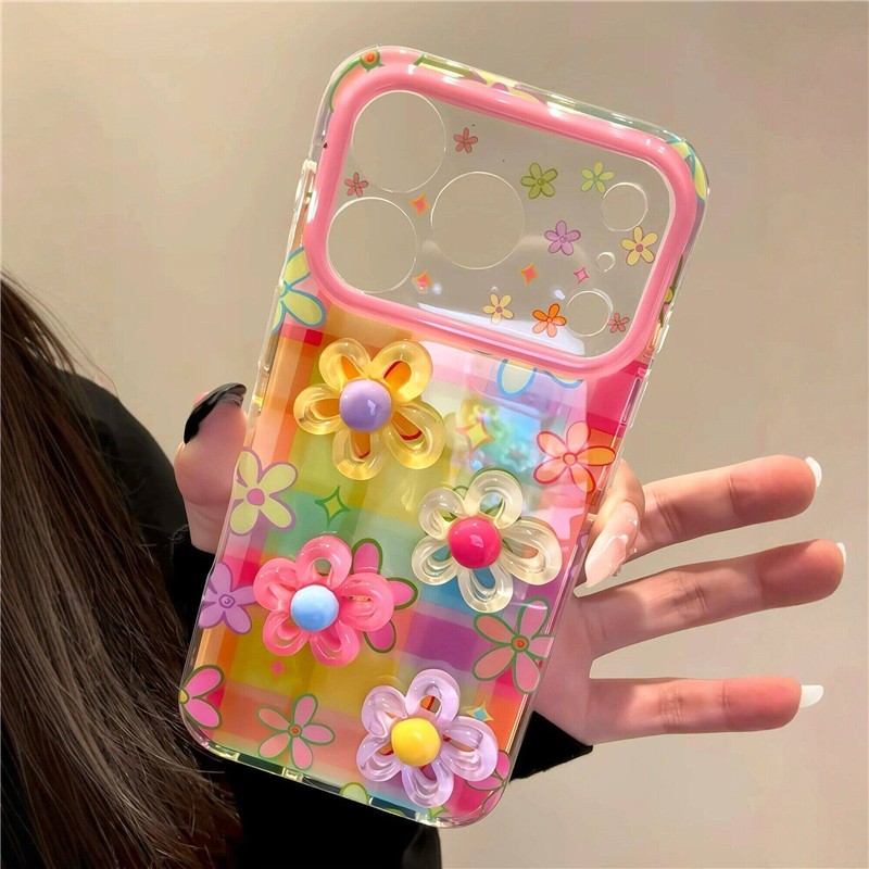 IPhone 17 Pro max Màu hoa ca rô họa tiết TPU materia IMD xử lý Vỏ điện thoại