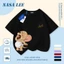 Áo thun Cotton nguyên chất màu xanh hải quân cho trẻ em NASA Áo thun Cotton thoáng khí hoạt hình Chuột dễ thương In hợp thời trang 3-16 tuổi Bé trai bé gái tay ngắn thông thường