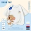 Áo thun Cotton nguyên chất màu xanh hải quân cho trẻ em NASA Áo thun Cotton thoáng khí hoạt hình Chuột dễ thương In hợp thời trang 3-16 tuổi Bé trai bé gái tay ngắn thông thường