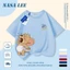 Áo thun Cotton nguyên chất màu xanh hải quân cho trẻ em NASA Áo thun Cotton thoáng khí hoạt hình Chuột dễ thương In hợp thời trang 3-16 tuổi Bé trai bé gái tay ngắn thông thường