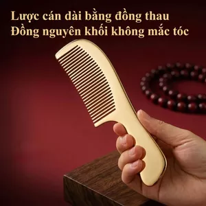 Lược Chải Đầu Massage Bằng Đồng Thau Nguyên Chất, Lược Trị Rụng Tóc, Massage Da Đầu Kích Thích Mọc Tóc, Dụng Cụ Chăm Sóc Tóc Tại Nhà