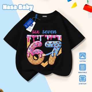 [Hàng có sẵn Giao ngay] Áo thun in số 67 NASA cho trẻ em, cotton thoáng khí, tay ngắn