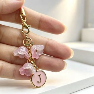 Điện Thoại Di Động Mặt Dây Chuyền Tự Làm Màu Hồng Chuông Gió Hoa Chữ Cái Tiếng Anh A-Z Mặt Dây Chuyền Điện Thoại Di Động Mặt Dây Chuyền