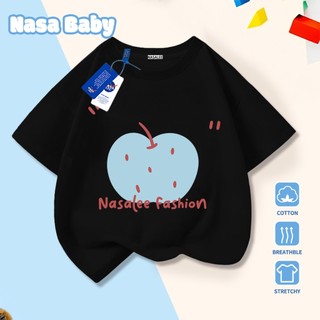 Áo thun Apple xanh in hình NASA, cotton, thoáng khí, thoải mái, ngắn tay cho trẻ em