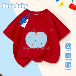 Áo thun Apple xanh in hình NASA, cotton, thoáng khí, thoải mái, ngắn tay cho trẻ em