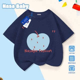 Áo thun Apple xanh in hình NASA, cotton, thoáng khí, thoải mái, ngắn tay cho trẻ em