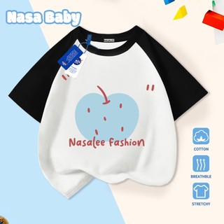 Áo thun Apple xanh in hình NASA, cotton, thoáng khí, thoải mái, ngắn tay cho trẻ em