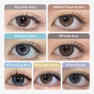 【Livestream】Kính áp tròng Kilala màu nâu White Peach Brown /Lychee Grey lens cận 6 tháng DIA 14.2-14.5mm có độ (0-7) [Giá 1 chiếc lens ]