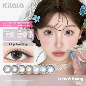 【Livestream】Kính áp tròng Kilala màu nâu White Peach Brown /Lychee Grey lens cận 6 tháng DIA 14.2-14.5mm có độ (0-7) [Giá 1 chiếc lens ]