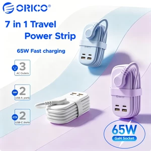 Bộ sạc USB ORICO 65W Dải nguồn du lịch đa năng Công nghệ Gallium Nitride Sạc nhanh với Ổ cắm điện dây nối dài 1,6m