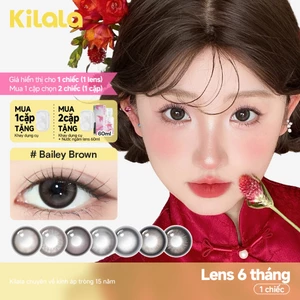 【Livestream】Kính áp tròng Kilala màu nâu Bailey Brown/Pearly Grey lens cận 6 tháng DIA 14.2-14.5mm có độ (0-7) [Giá 1 chiếc lens ]