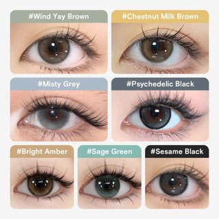 【Livestream】Kính áp tròng Kilala màu nâu Bright Amber/Misty Grey lens cận 6 tháng DIA 14.2-14.5mm có độ (0-7) [Giá 1 chiếc lens ]