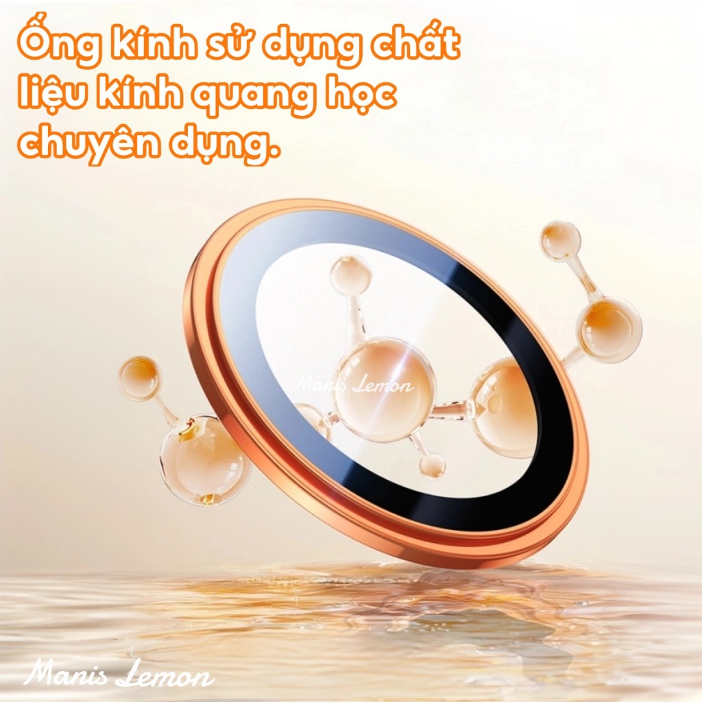 Manis Lemon Bộ Miếng Dán Vòng Bảo Vệ Camera Kim Loại Chống Xước Chống Lóa cho iPhone 17 16 15 14 13 Pro Max Plus