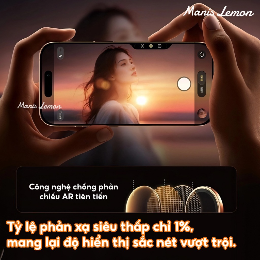 Manis Lemon Bộ Miếng Dán Vòng Bảo Vệ Camera Kim Loại Chống Xước Chống Lóa cho iPhone 17 16 15 14 13 Pro Max Plus