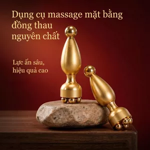 Công Cụ Massage Mặt Nâng Cơ Bằng Đồng Nguyên Chất, Dụng Cụ Chống Lão Hóa Da, Làm Săn Chắc Vùng Da Chảy Xệ, Hỗ Trợ Hấp Thụ Dinh Dưỡng Cho Da
