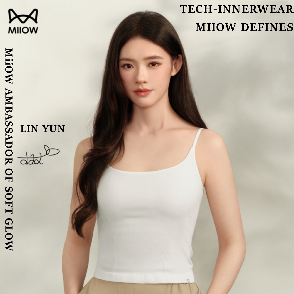 MiiOW Áo hai dây Honeycomb dệt liền, đệm ngực liền, dây mảnh, ôm sát, thoáng khí, thoải mái ,LIN YUN