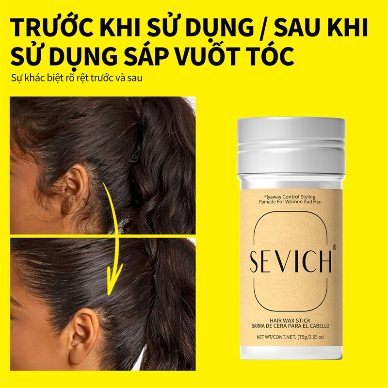Que sáp tóc SEVICH 16g + 75g Tóc không dính Pomade Edge Control Slick Stick