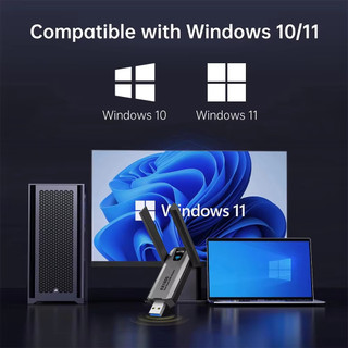 Bộ chuyển đổi WiFi 6 AX1800 USB 3.0 Băng tần kép 2.4G / 5Ghz 1800Mbps Bộ thu USB không dây Dongle Network Wi-Fi 6 cho máy tính xách tay Win10 / 11