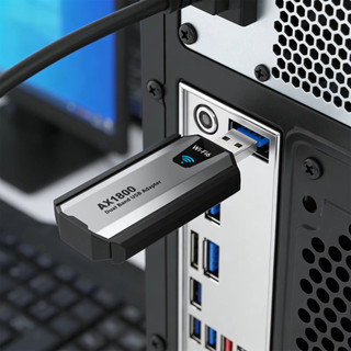 Bộ chuyển đổi WiFi 6 AX1800 USB 3.0 Băng tần kép 2.4G / 5Ghz 1800Mbps Bộ thu USB không dây Dongle Network Wi-Fi 6 cho máy tính xách tay Win10 / 11