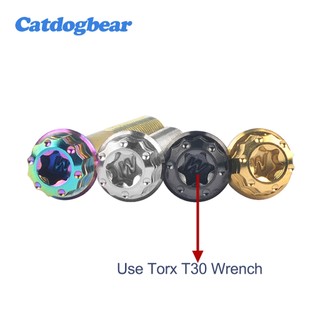 Bu lông titan Catdogbear M6x10 / 15 / 20 / 25 / 30 / 35 / 40 / 45 / 50mm GR5 Mặt bích Torx T30Flange Head để trang trí sửa đổi xe máy