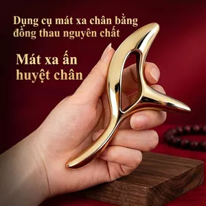 Dụng Cụ Bấm Huyệt Bàn Chân Bằng Đồng Thau, Dụng Cụ Day Huyệt Trị Liệu Tác Động Sâu, Kích Thích Huyệt Đạo Giảm Đau Nhức, Dụng Cụ Chăm Sóc Sức Khỏe Bàn Chân
