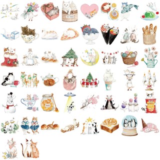 Bộ 50 Chữa Bệnh Mèo Trong Suốt PET Dán Graffiti Đồ Chơi Trẻ Em DIY Nhật Ký Laptop Ván Trượt Miếng Dán