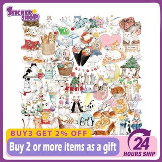 Bộ 50 Chữa Bệnh Mèo Trong Suốt PET Dán Graffiti Đồ Chơi Trẻ Em DIY Nhật Ký Laptop Ván Trượt Miếng Dán