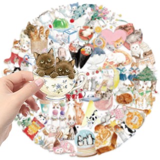 Bộ 50 Chữa Bệnh Mèo Trong Suốt PET Dán Graffiti Đồ Chơi Trẻ Em DIY Nhật Ký Laptop Ván Trượt Miếng Dán