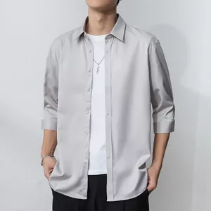 Thời Trang Nam Công Sở Công Sở Áo Sơ Mi Nửa Tay Nút Làm Việc Phù Hợp Với Màu Trắng Áo Sơ Mi Thường Ngày