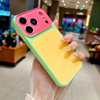 Ốp điện thoại acrylic cửa sổ lớn tương phản dopamine mùa hè phù hợp cho iPhone 14 15 16 17 Pro Max Vỏ silicon chống rơi bao gồm tất cả