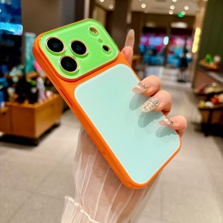 Ốp điện thoại acrylic cửa sổ lớn tương phản dopamine mùa hè phù hợp cho iPhone 14 15 16 17 Pro Max Vỏ silicon chống rơi bao gồm tất cả