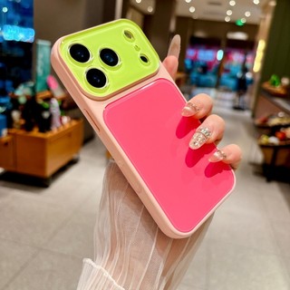 Ốp điện thoại acrylic cửa sổ lớn tương phản dopamine mùa hè phù hợp cho iPhone 14 15 16 17 Pro Max Vỏ silicon chống rơi bao gồm tất cả