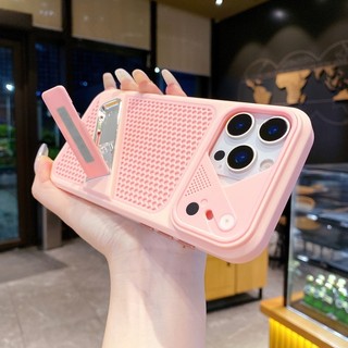 Mùa Hè Ice Peak Lỗ Làm Mát Sáng Tạo Giá Đỡ Ốp Lưng Điện Thoại Thích Hợp Cho iPhone 11 12 13 14 15 16 17 Pro Max Full Pack Vỏ Silicon Chống Rơi