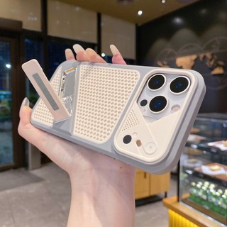 Mùa Hè Ice Peak Lỗ Làm Mát Sáng Tạo Giá Đỡ Ốp Lưng Điện Thoại Thích Hợp Cho iPhone 11 12 13 14 15 16 17 Pro Max Full Pack Vỏ Silicon Chống Rơi
