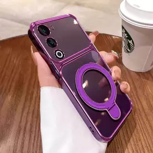 Ốp Lưng Dành Cho vivo Y400 4G Y400 5G Y400 Pro 5G Vỏ Điện Thoại Trong Suốt Mạ Điện Cửa Sổ Lớn Mới Với Thiết Kế Giá Đỡ Điện Thoại rỗng Kim Loại Thẩm Mỹ