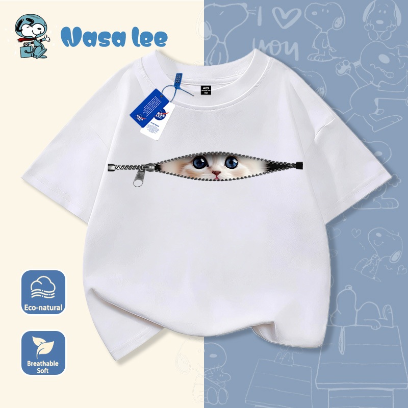 NASA Pure Cotton Tay Ngắn 2026 Phong Cách Mới Trẻ Em Tay Ngắn Mềm Mại Thoải Mái Thời Trang Dễ Thương