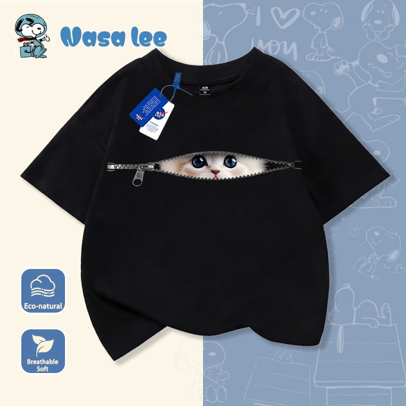 NASA Pure Cotton Tay Ngắn 2026 Phong Cách Mới Trẻ Em Tay Ngắn Mềm Mại Thoải Mái Thời Trang Dễ Thương