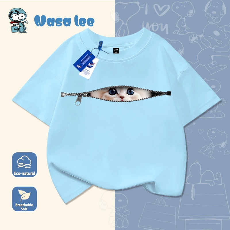 NASA Pure Cotton Tay Ngắn 2026 Phong Cách Mới Trẻ Em Tay Ngắn Mềm Mại Thoải Mái Thời Trang Dễ Thương