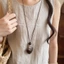 Boho Handmade Mặt Dây Chuyền Bằng Gỗ Dây Chuyền Dài, Các Loại Cutout & Sao Biển Trái Tim Gỗ Quyến Rũ Nâu Dây Sáp Áo Len Dây Xích Nữ