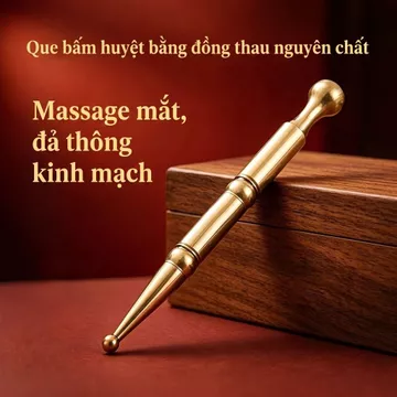 Dụng Cụ Bấm Huyệt Mặt Bằng Đồng Thau, Cây Massage Bấm Huyệt Toàn Mặt, Kích Thích Tuần Hoàn Máu, Hỗ Trợ Tiêu Sưng, Thông Kinh Lạc, Dụng Cụ Chăm Sóc Sức Khỏe Da