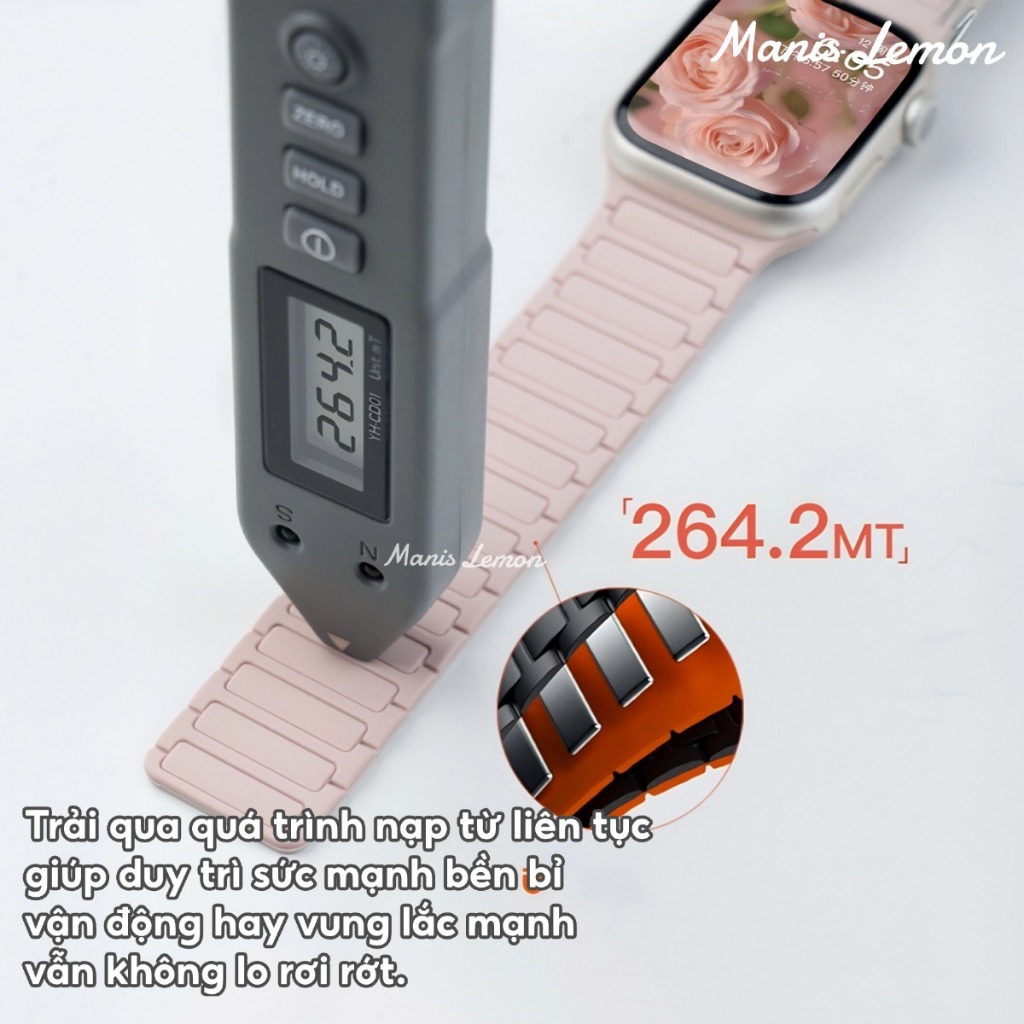Manis Lemon Dây đeo đồng hồ từ tính Silicone mềm cho Apple Watch Series 11 10 9 8 3 5 4 SE 2 Ultra 49 46 45 44 40 41 38 42 mm